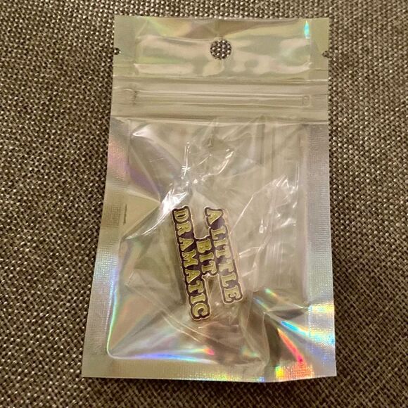 “A Little Bit Dramatic” Metal Pin - Picture 2 of 4